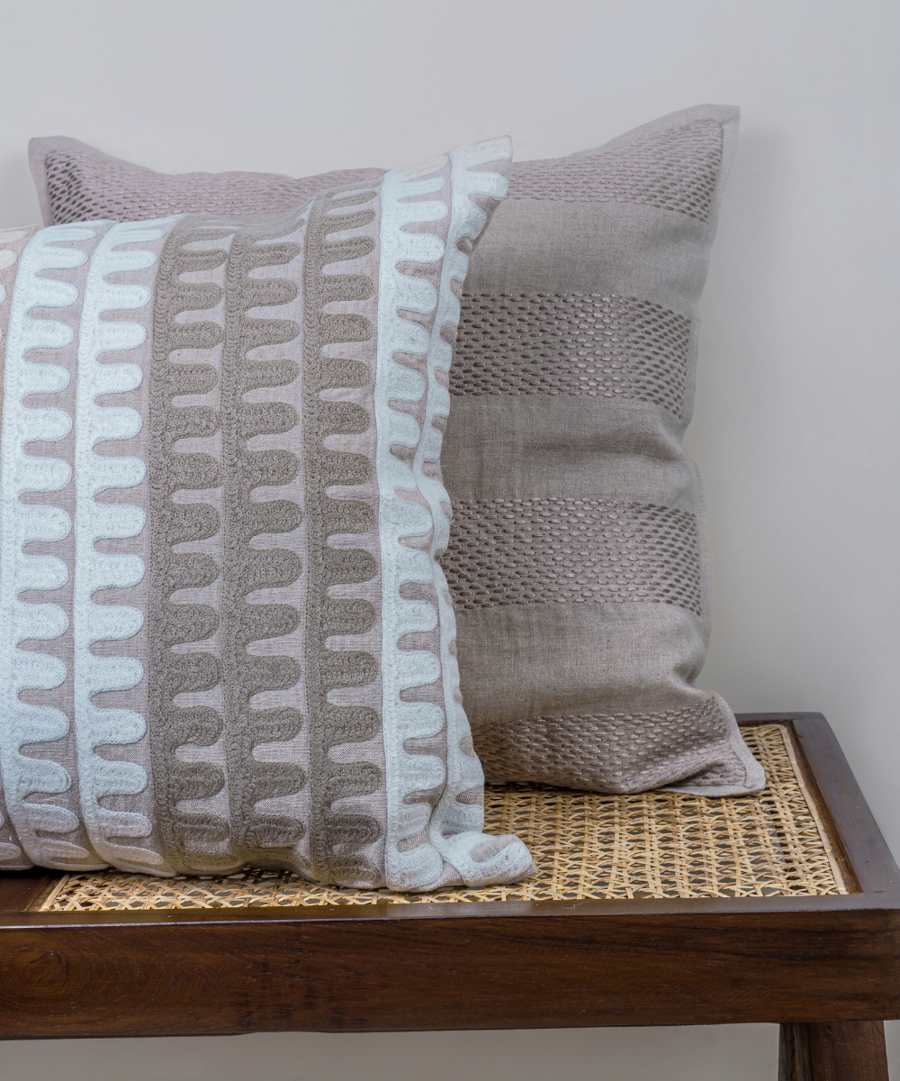 Loop Weave Cushion - Grey