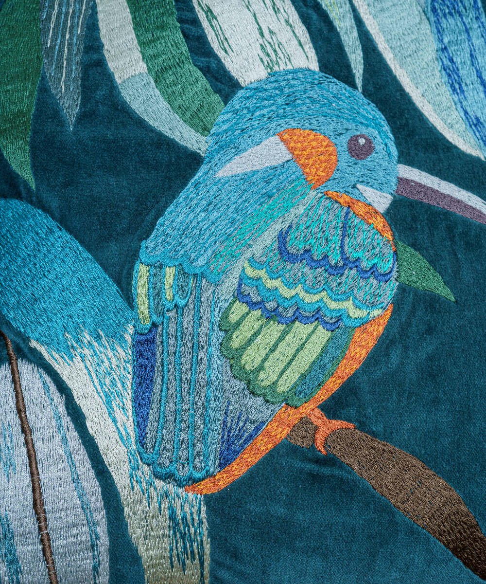 Midnight Kingfisher Cushion